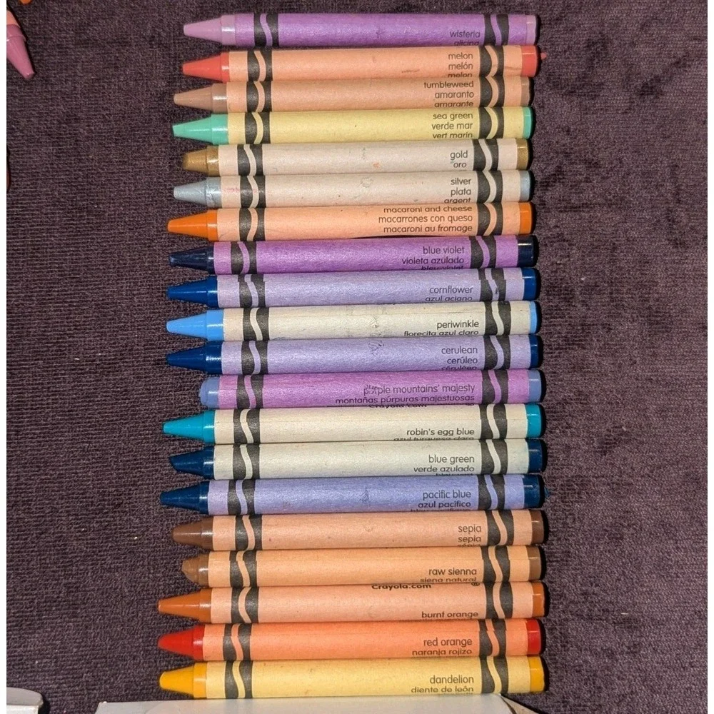 Vintage Crayola Retired Colors Lot Dandelion Burnt Orange Pacific Blue 20 Pc